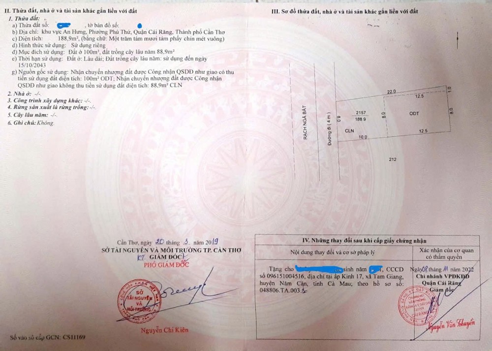 ĐẤT CHÍNH CHỦ ĐẸP  –  GIÁ TỐT  –  CẦN BÁN Khu Vực An Hưng, Phường Phú Thứ, Cái Răng - Cần Thơ