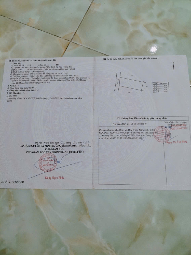 CHỦ BÁN ĐẤT ĐẸP GẦN CHỢ BÀU LÂM, XUYÊN MỘC, BÀ RỊA-VŨNG TÀU