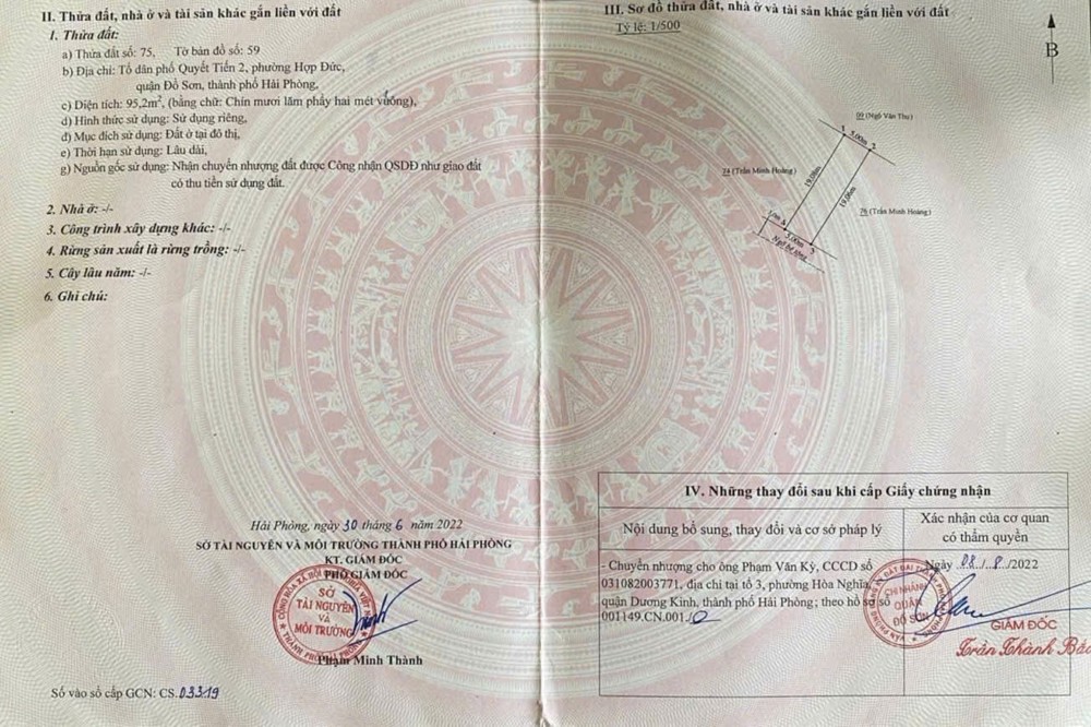 BÁN ĐẤT QUYẾT TIẾN 2 – HỢP ĐỨC – ĐỒ SƠN  95M2  GIÁ 9XX TRIỆU – LÔ HIẾM GẦN CHỢ  ZALO 0567 222 555