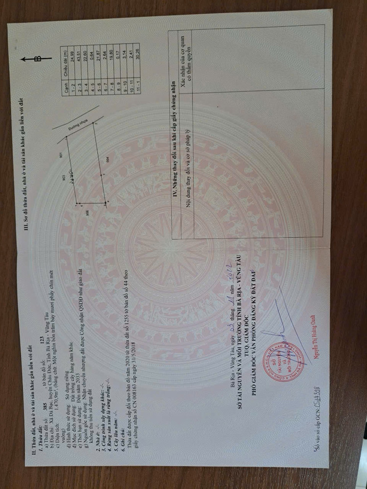 Đường Nhựa cách Đường Bình Ba 100m Cách Vòng Xoay 500m