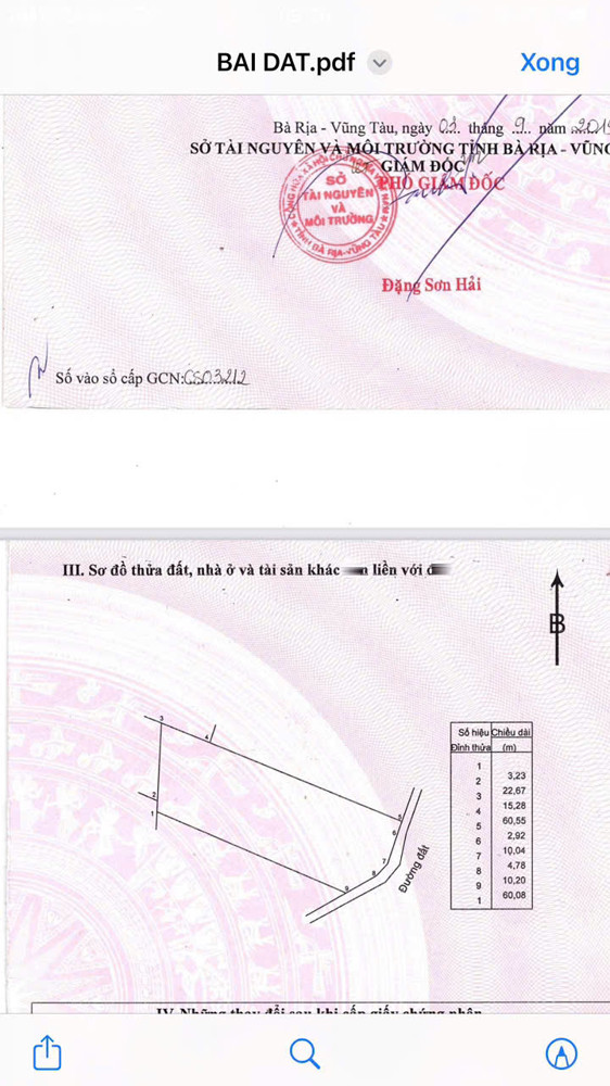 Chủ cần bán lô đất Xã Bình Ba, Châu Đức - Bà Rịa Vũng Tàu