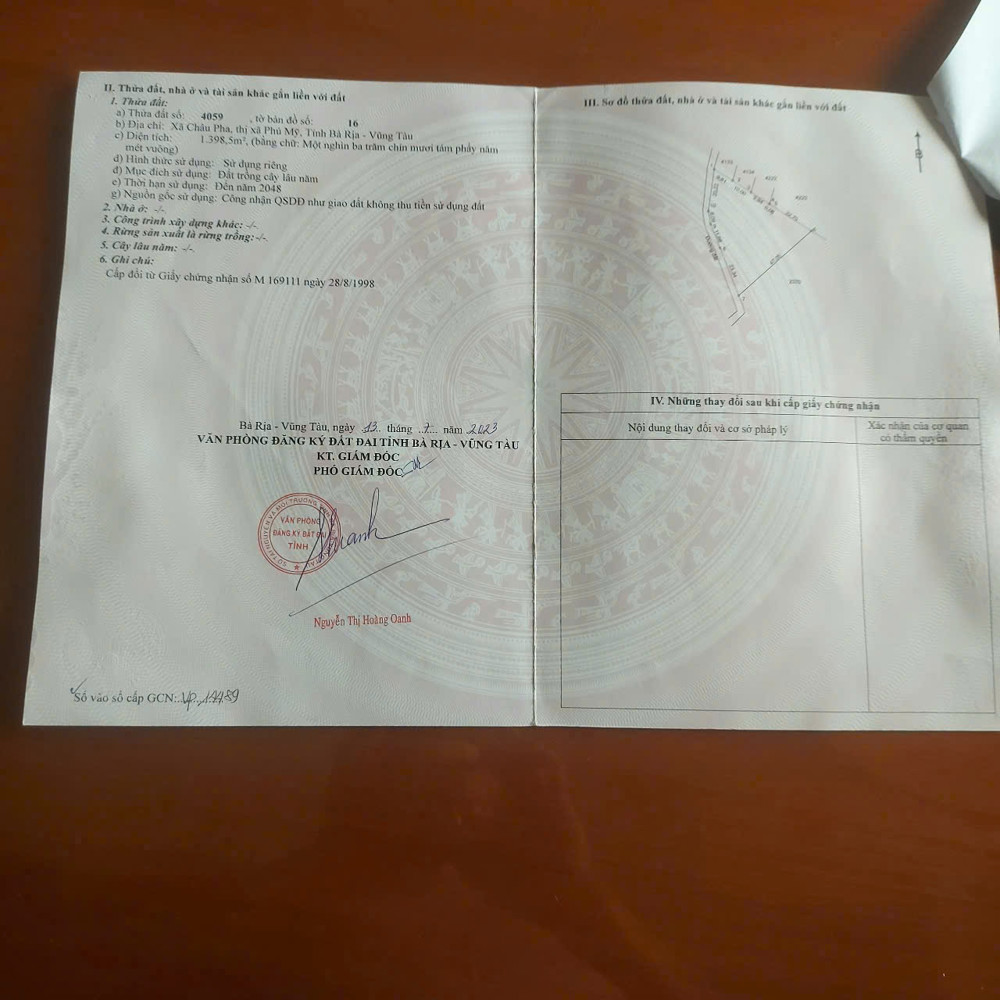 Chủ cần bán 1400m2 đất tại xã châu pha thành phố hồ chí minh