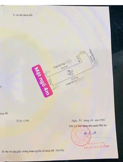Bán Lô Đất 136,2m² Mặt Ngõ Rộng 4m – Ô Tô Vào Tận Nhà – Phương Lưu, Hải An – Gần Hồ, Gần Lê Hồng
