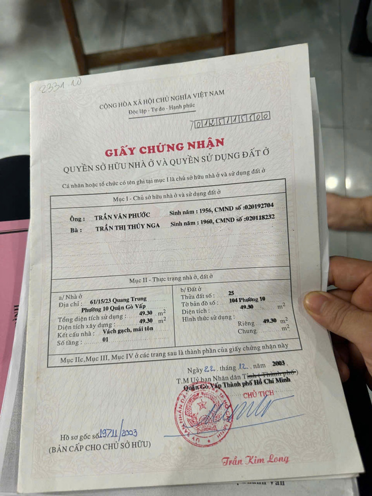 61/15/23 quảng trung ở 10 gò vấp ngay ngã 5 gò vấp