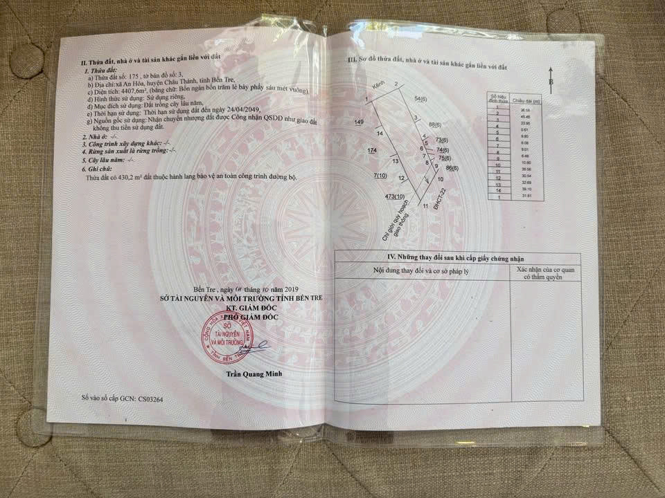 BÁN ĐẤT MẶT TIỀN CHỢ AN HOÁ  – AN HOÁ, CHÂU THÀNH, BẾN TRE