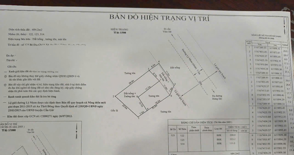 BÁN LÔ ĐẤT  CÓ DIỆN TÍCH GẦN 1000M2 TẠI TP. HCM