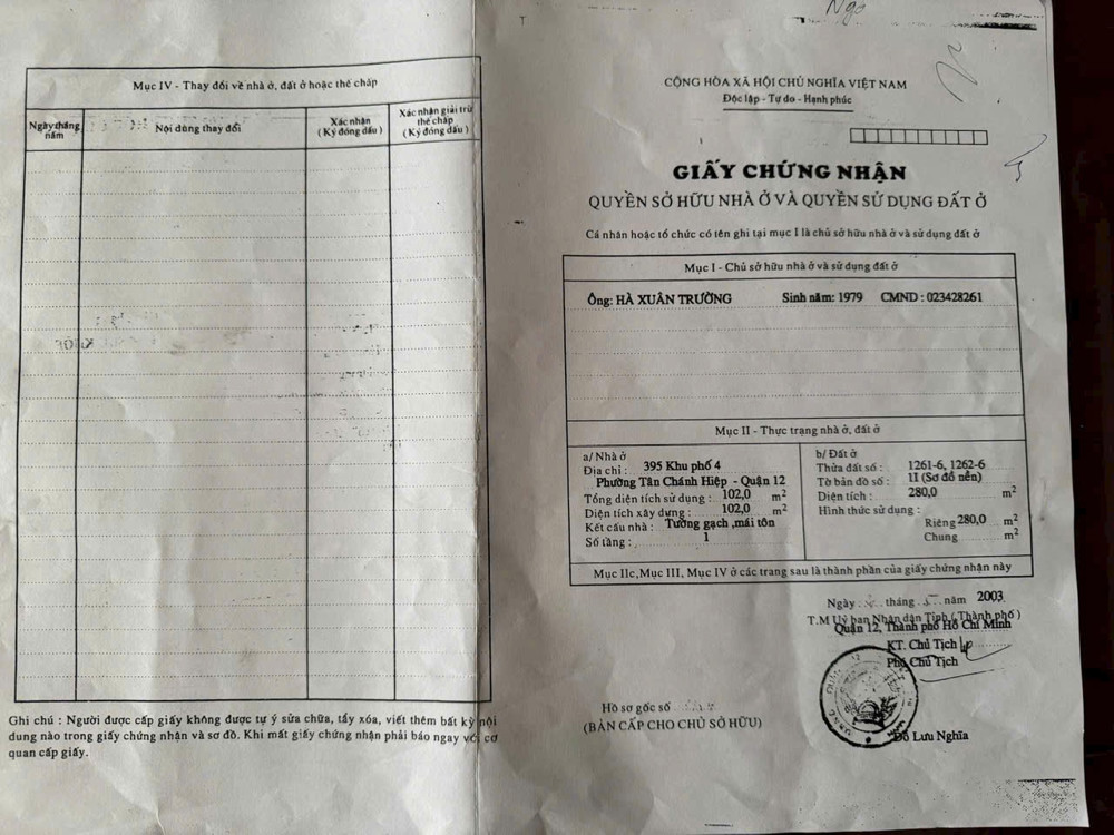 ĐẤT MẶT TIỀN NGUYỄN THỊ BÚP, Q12  ĐỐI DIỆN HIỆP THÀNH CITY – GIÁ CHỈ 17 TỶ!