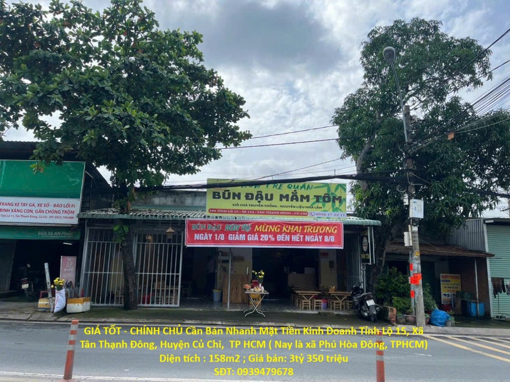 GIÁ TỐT - CHÍNH CHỦ Cần Bán Nhanh Mặt Tiền Kinh Doanh Tỉnh Lộ 15 Huyện Củ Chi, TP HCM