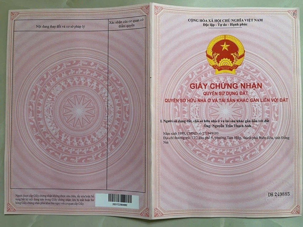 Chính chủ bán gấp đất rẻ vị trí đắc địa 2MT hẻm ôtô Xã Hưng Lộc. DT: 241,9m2. Giá chỉ 3tỷ2 TL
