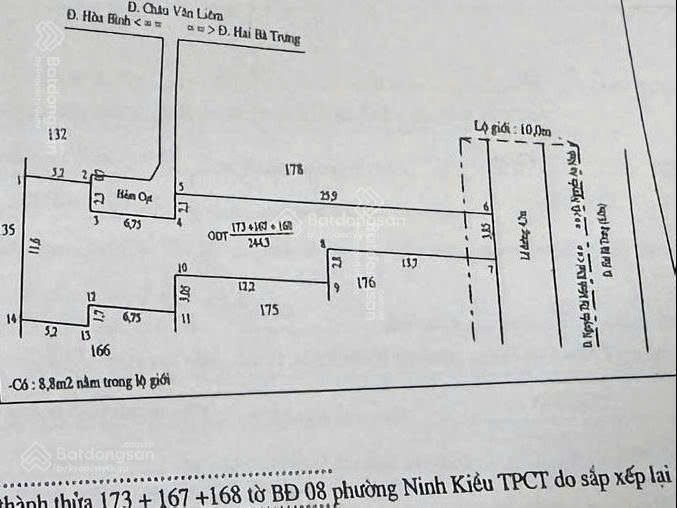 Đất lớn Bến Ninh Kiều, phố du lịch sầm uất của Cần Thơ. Phù hợp cao ốc văn phòng, khách sạn