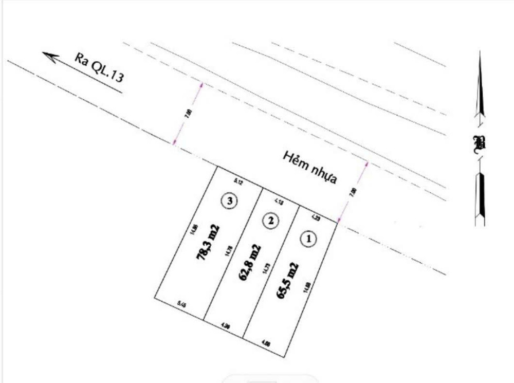 BÁN 3 LÔ ĐẤT HẺM 520 QUỐC LỘ 13 HIỆP BÌNH PHƯỚC – THỔ CƯ 100% – SỔ RIÊNG – XE HƠI TẬN NƠI