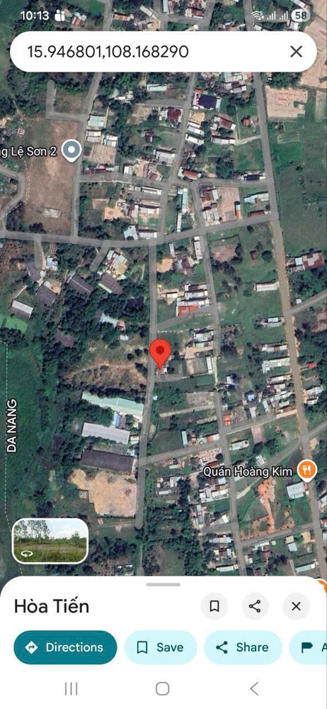 CẦN BÁN ĐẤT THỔ CƯ LỆ SƠN 2 – HÒA TIẾN - HÒA VANG - ĐÀ NẴNG