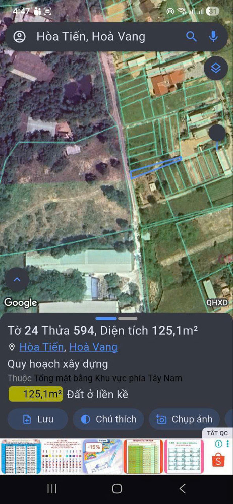 CẦN BÁN ĐẤT THỔ CƯ LỆ SƠN 2 – HÒA TIẾN - HÒA VANG - ĐÀ NẴNG