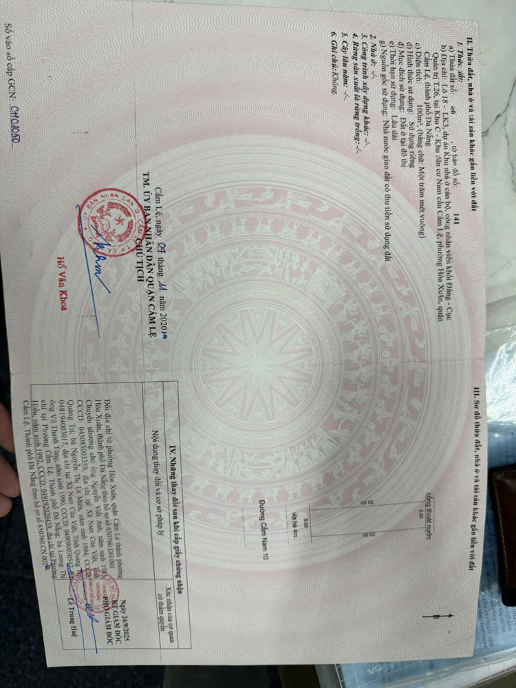 CẦN BÁN ĐẤT KHU CẨM NAM 10 – PHƯỜNG HÒA XUÂN - CẨM LỆ - ĐÀ NẴNG