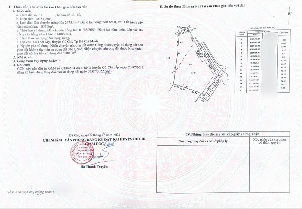 CCG KẸT BÁN GẤP 10.183m² ĐẤT 2 MẶT TIỀN TỈNH LỘ 7, THÁI MỸ, CỦ CHI