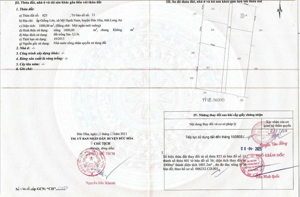 ĐẤT CHÍNH CHỦ - GIÁ TỐT - Cần Bán Tại Đường Giồng Lớn, Xã Mỹ Hạnh Nam, Huyện Đức Hòa, Long An