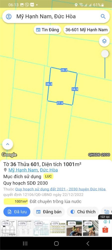 ĐẤT CHÍNH CHỦ - GIÁ TỐT - Cần Bán Tại Đường Giồng Lớn, Xã Mỹ Hạnh Nam, Huyện Đức Hòa, Long An