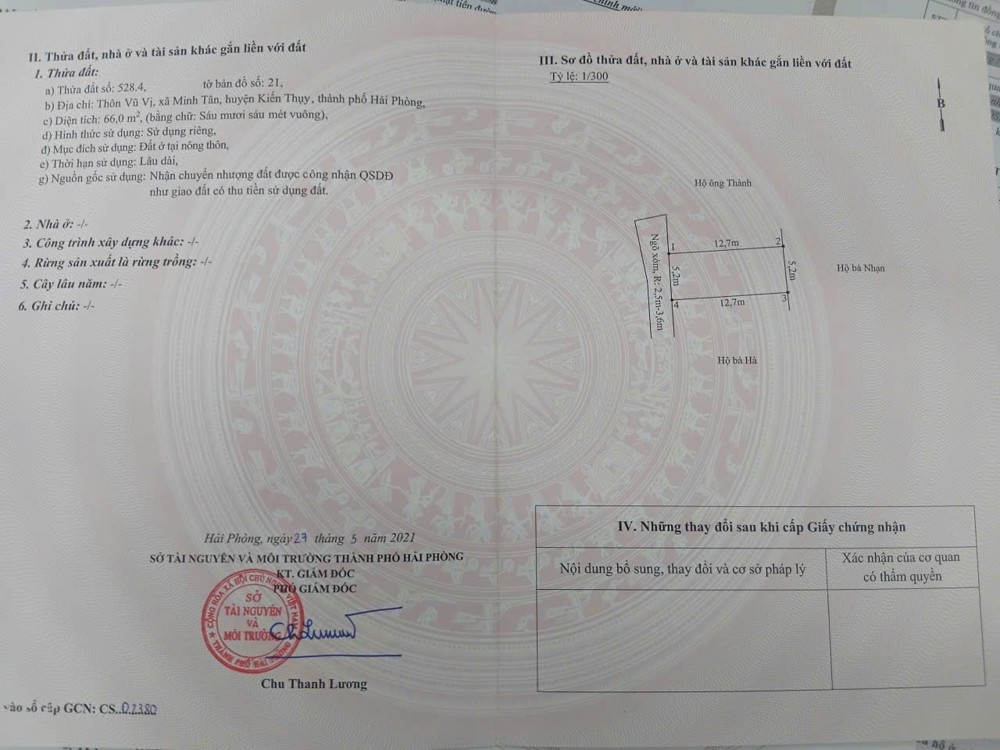 ĐẤT VŨ VỊ – MINH TÂN – KIẾN THỤY  66M²  NGÕ Ô TÔ  GIÁ 7XX TRIỆU – HIẾM QUỸ ĐẤT SÁT TRUNG TÂM XÃ