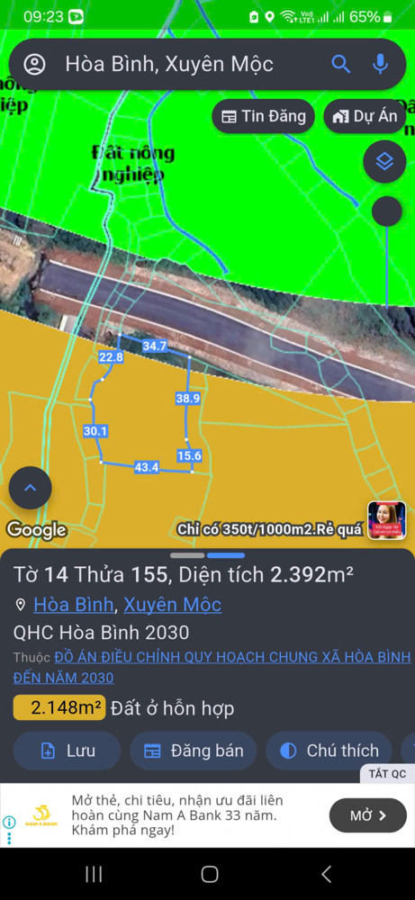 Cần Bán 2392Mv 34M Mặt Tiền Đường Lớn 160M Thổ Cư