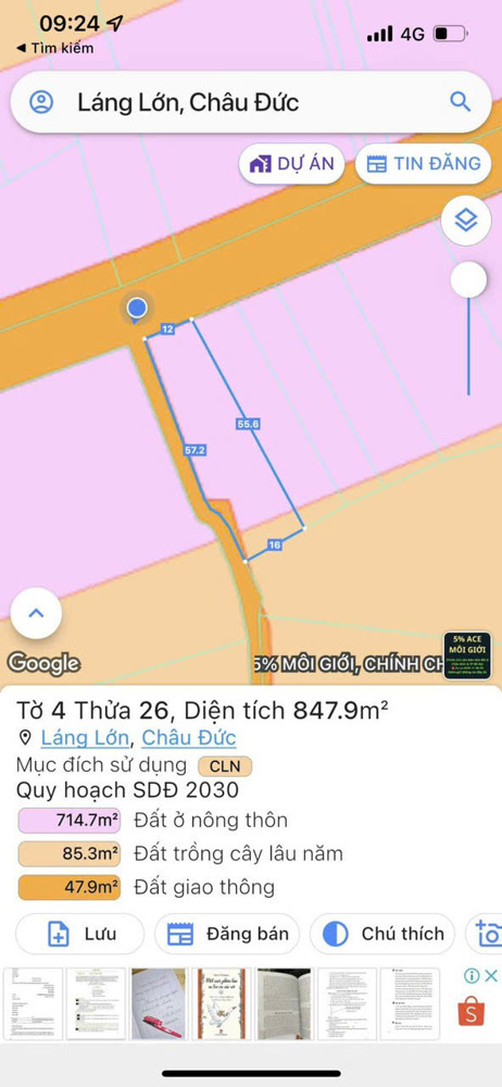 Chủ gởi 3 lô mt xà bang láng lớn mổi sổ 100tc giá chỉ 200tr/m