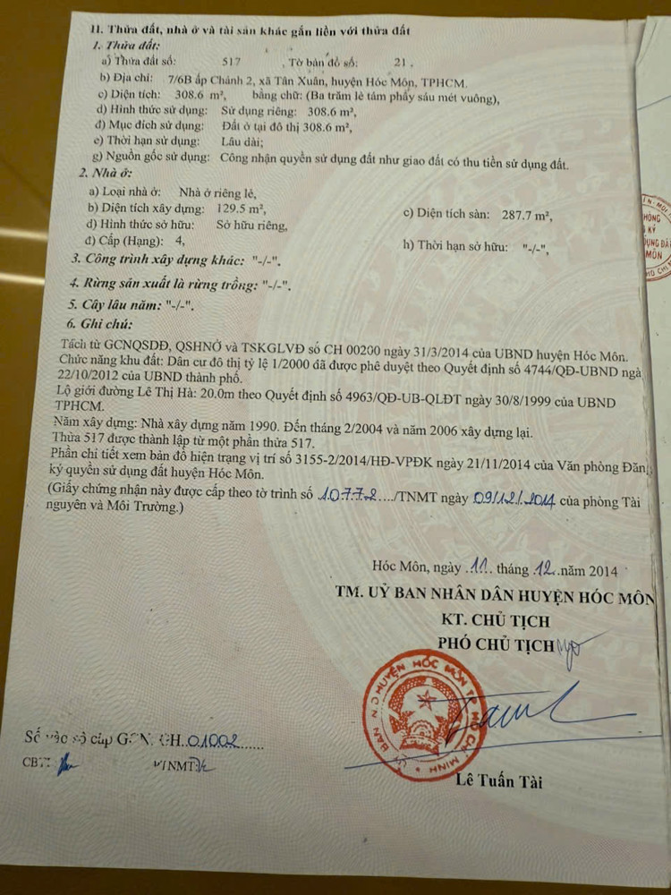 BÁN GẤP NHÀ MẶT TIỀN LÊ THỊ HÀ – HÓC MÔN – HÀNG HIẾM GIỮA TRUNG TÂM!