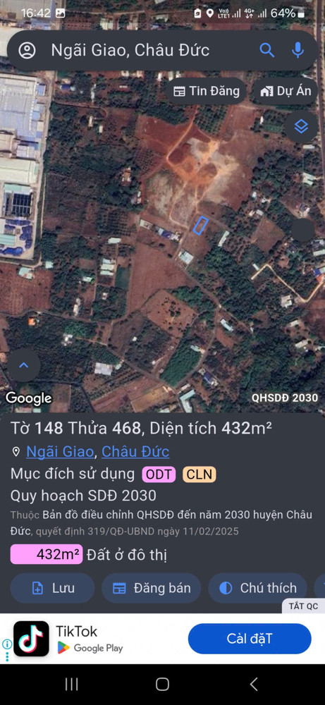 Miếng Đất Em Chính Chủ Muốn Bán , Ngãi Giao Châu Đức