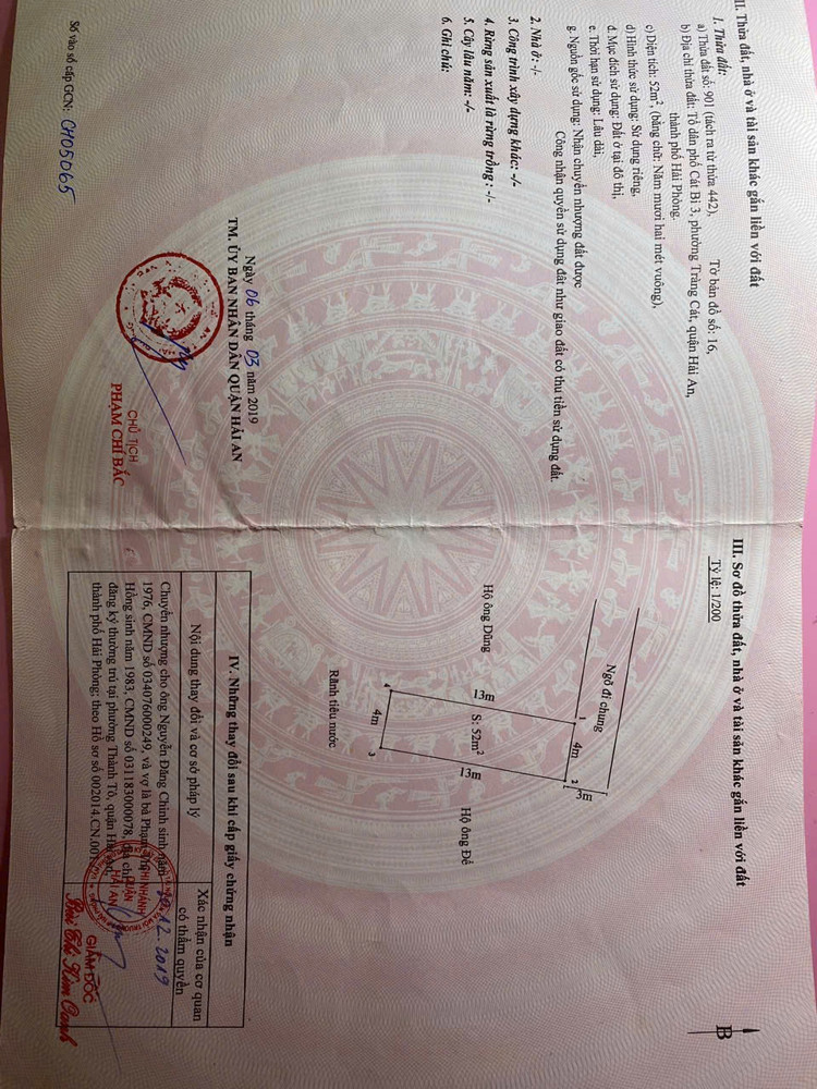 Cần Bán Lô Đất 52m² Khu Phân Lô Ngõ 219 Cát Linh, Hải An, Hải Phòng – Giá Tốt, Sổ Đỏ Chính Chủ