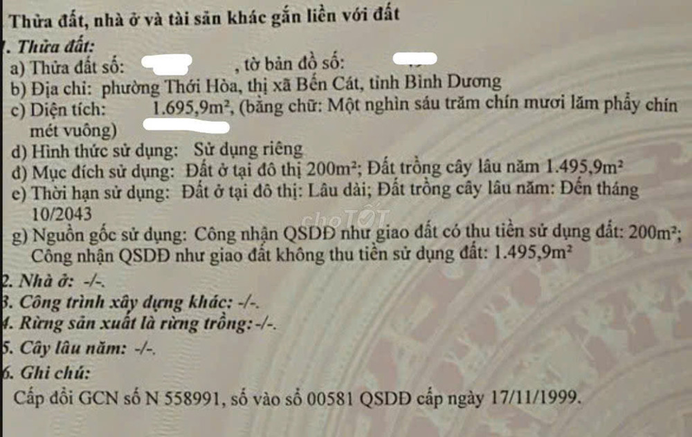 ĐẤT ĐẸP - GIÁ TỐT BÁN ĐẤT TẶNG NHÀ Phường THỚI HÒA BẾN CÁT ĐƯỜNG THẦN TÀI 39 SÁT QUỐC LỘ 13