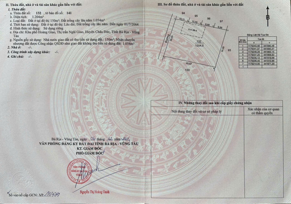 Ngãi Giao 1200Mv 150Tc Đường Bê Tông Đối Diện Cty Mêseng