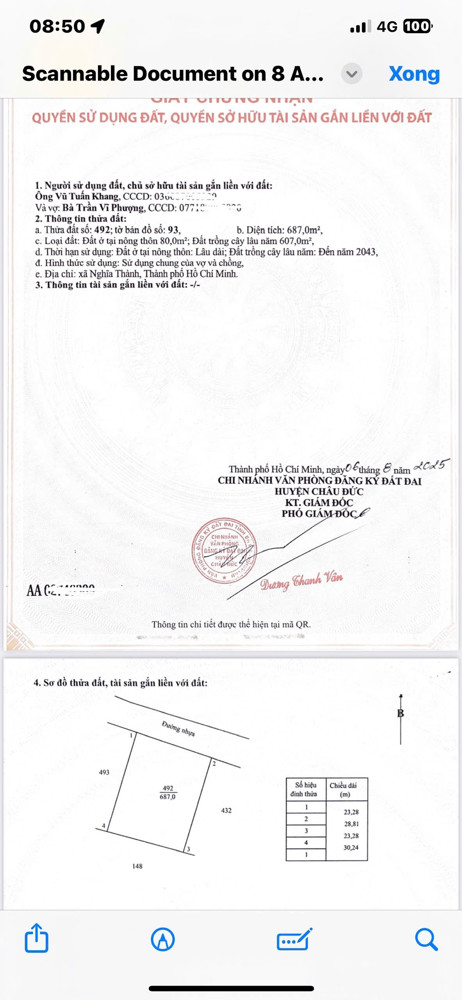 Bán Đất Nghĩa Thành, Hcm, (Châu Đức, Brvt Cũ) – Gần Nút Giao Cao Tốc Long Thành – Hồ Tràm