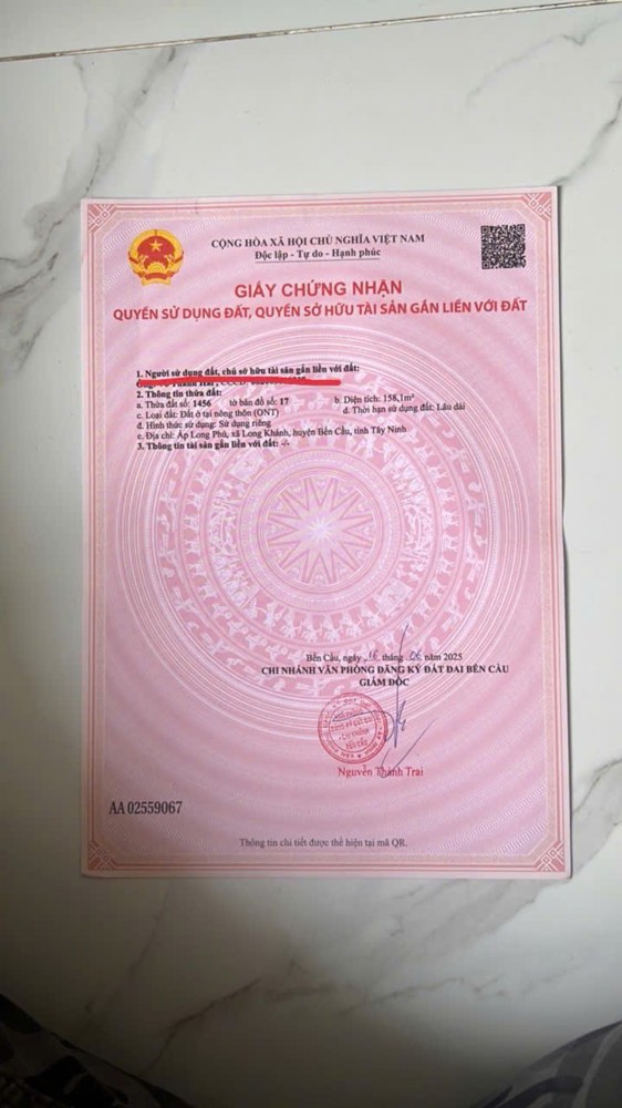 Đất Đẹp – Giá Tốt – Chính Chủ Cần Bán Gấp Tại Xã Long Thuận, Huyện Bến Cầu, Tây Ninh