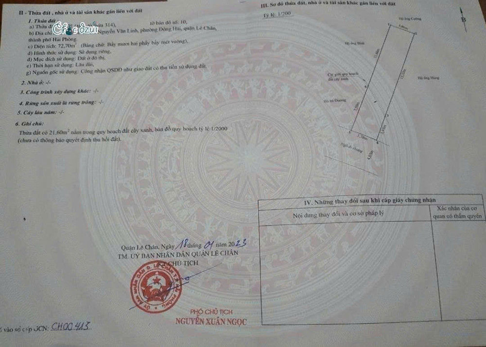 Bán Đất Ngõ 2 Nguyễn Văn Linh - Thông Ngõ 274 Lạch Tray - 73M - Ngõ 5M