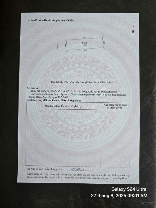 Bán 72M2 Đất Thị Trấn Đông Anh - Ô Tô Tránh