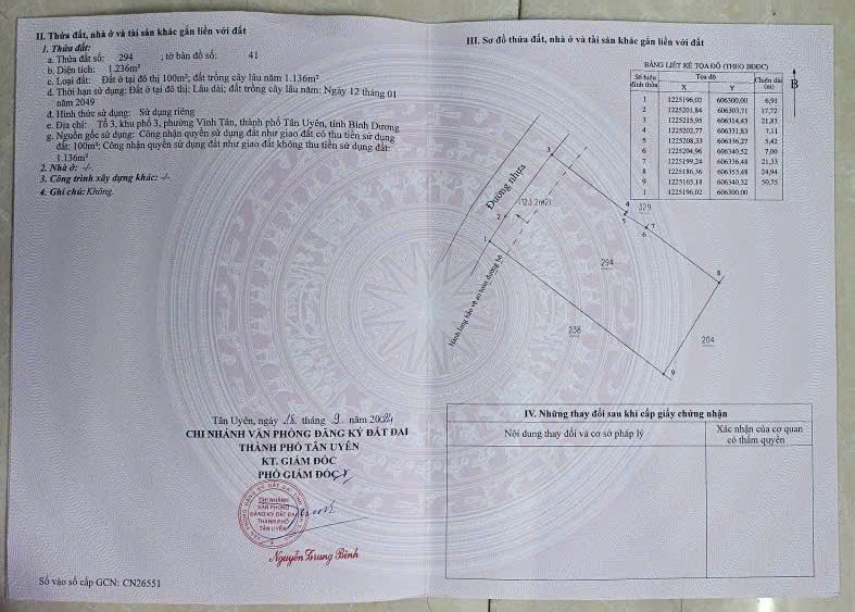 Đất Đẹp – Giá Tốt – Chính Chủ Cần Bán Gấp Tại Xã Vĩnh Tân, Thị Xã Tân Uyên, Bình Dương