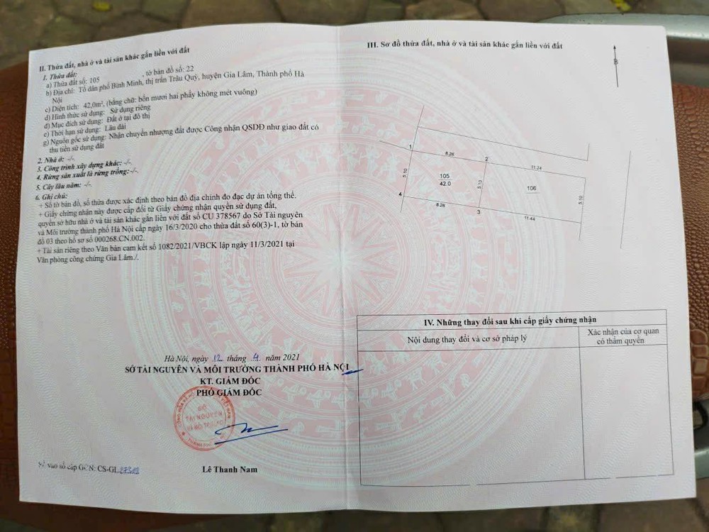 Cần Bán 42 M Bình Minh - Gia Lâm, Giá Nhỉnh 5 Tỷ, Lh 0985865658