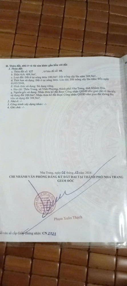 Bán Đất Thôn Tây, Vĩnh Phương, Nha Trang, Khánh Hòa - Mặt Tiền Thôn Trung, Gần Chợ Vĩnh Phương