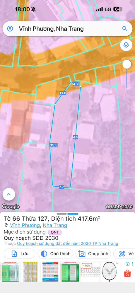 Bán Đất Thôn Tây, Vĩnh Phương, Nha Trang, Khánh Hòa - Mặt Tiền Thôn Trung, Gần Chợ Vĩnh Phương