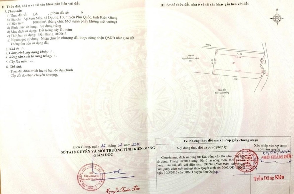 Bán Đất Thổ Cư Diện Tích 1000M2 Tại Đặc Khu Phú Quốc