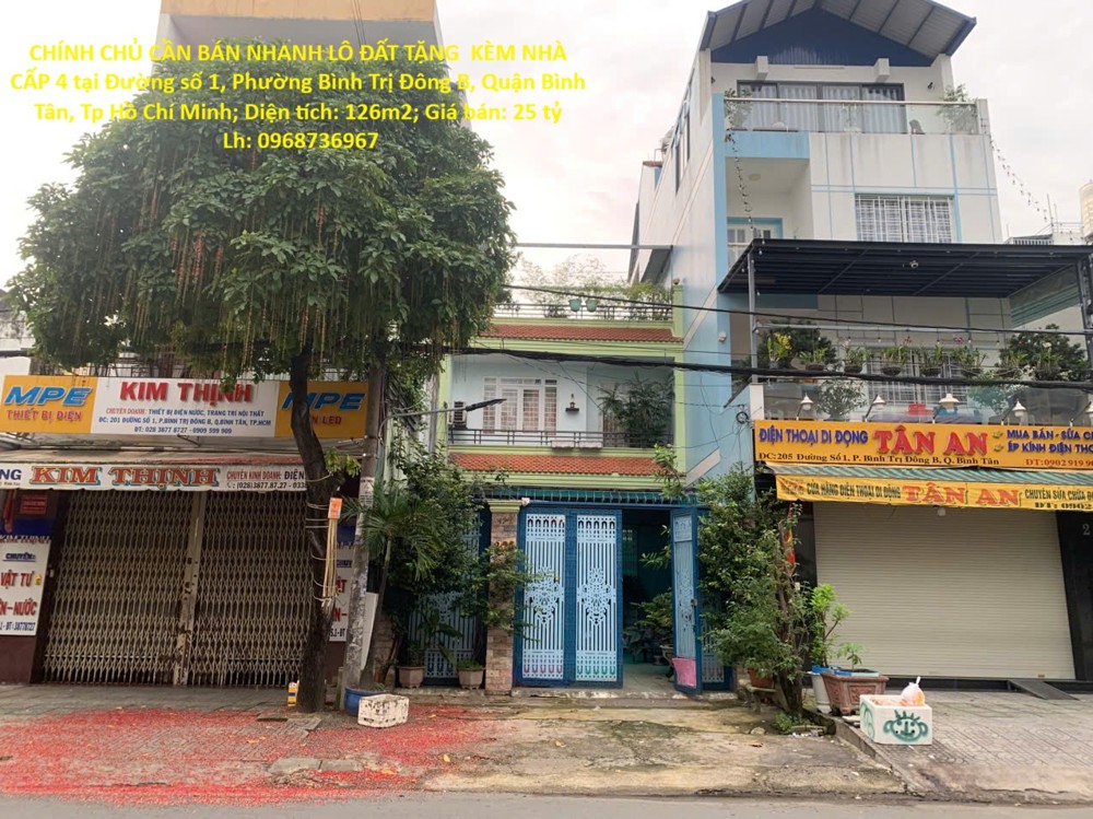 Chính Chủ Cần Bán Nhanh Lô Đất Tặng Kèm Nhà Cấp 4 Tại Quận Bình Tân, Tp Hcm