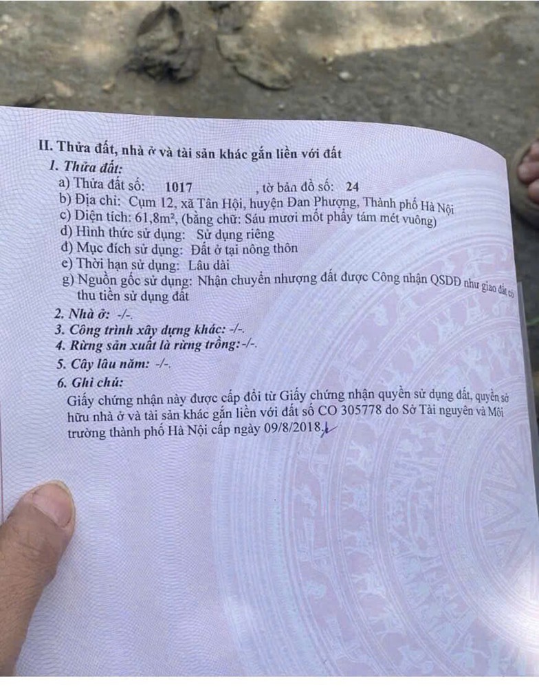 Đất Đẹp - Giá Tốt - Bán Đất Tặng Nhà Vị Trí Đắc Địa Tại Tân Hội, Đan Phượng, Thành Phố Hà Nội