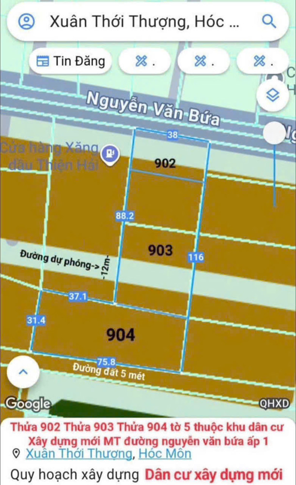 Siêu Đất 2 Mặt Tiền Nguyễn Văn Bứa – Ngang 38M Nở Hậu 76M Cực Hiếm