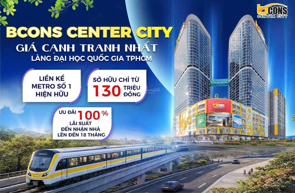 Chỉ 150Tr Sở Hữu Căn Hộ 2Pn Bcons Center City, Đường Thống Nhất, P.đông Hòa, Tp.dĩ An, Bình Dương