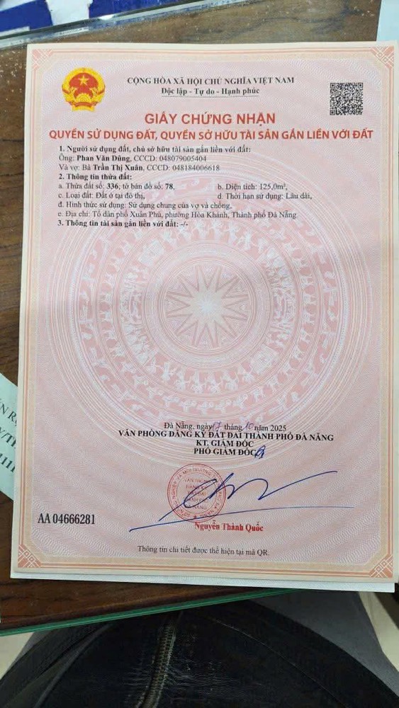 Đất Đẹp - Giá Tốt - Chính Chủ Cần Cần Bán Đất Tại Xuân Phú ( Hòa Sơn Cũ ), Phường Hòa Khánh, Tp