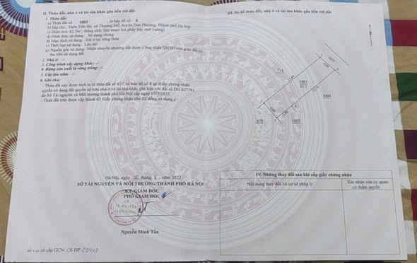 62.7M Đất Đường Thông Thượng Mỗ - Đan Phượng