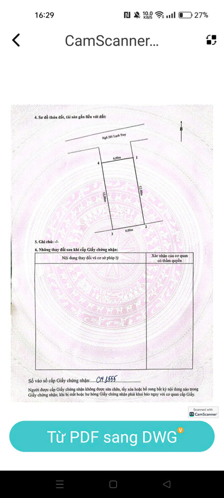 Bán Đất 72M² Ngõ 201 Lạch Tray – Ngô Quyền – Mặt Tiền 6M – Tặng Nhà 2 Tầng – Giá Hơn 4 Tỷ