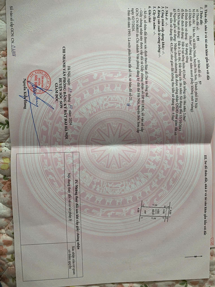 (Siêu Hiếm) Bán 50M² Tại Tân An- Hiền Ninh- Sóc Sơn- Hn. Đường Bìa Làng 6M Ngõ Thông. Nhỉnh Tỉ