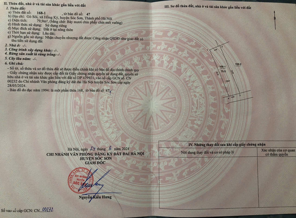 Cần Bán 79.9M2 Tại Gò Sỏi - Hồng Kỳ - Sóc Sơn - Hn. Giá Chỉ 1Ti4xxtr, Đường Oto