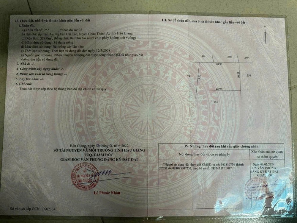 Đất Đẹp – Giá Tốt – Chính Chủ Cần Bán Đất Thị Trấn Cái Tắc, Châu Thành A, Hậu Giang