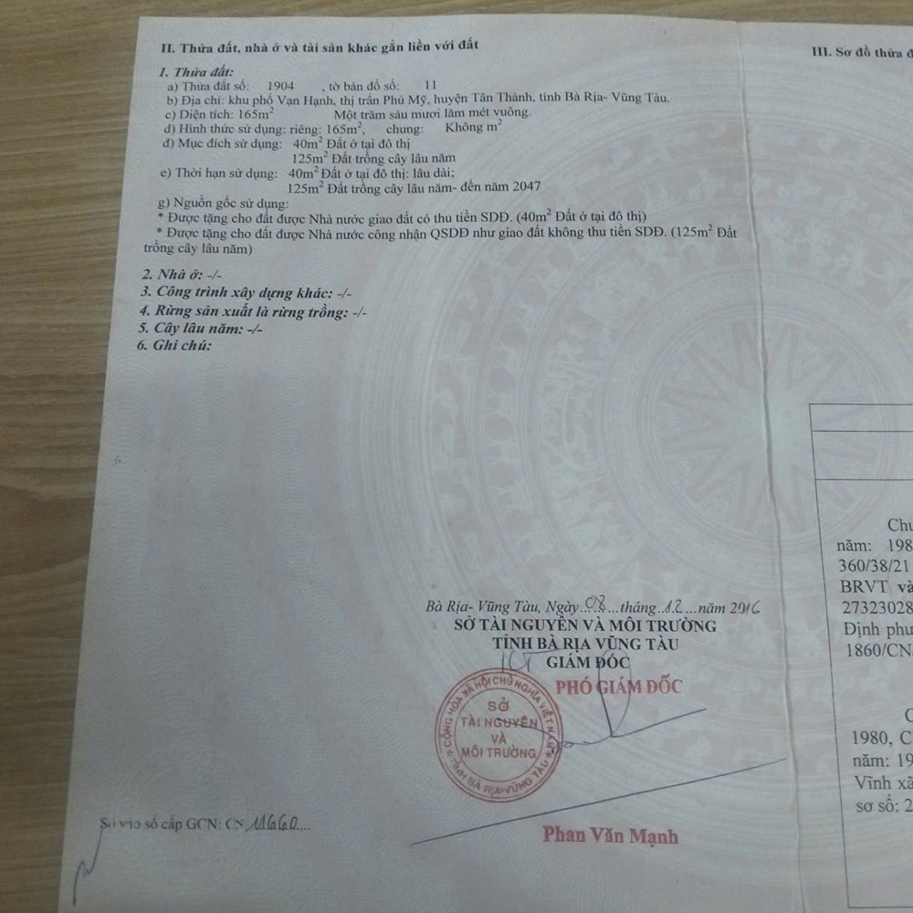 Chính Chủ Cần Bán Nhanh Lô Đất Khu Phố Vạn Hạnh , Đường Tuệ Tĩnh, Phường Phú Mỹ, Hcm