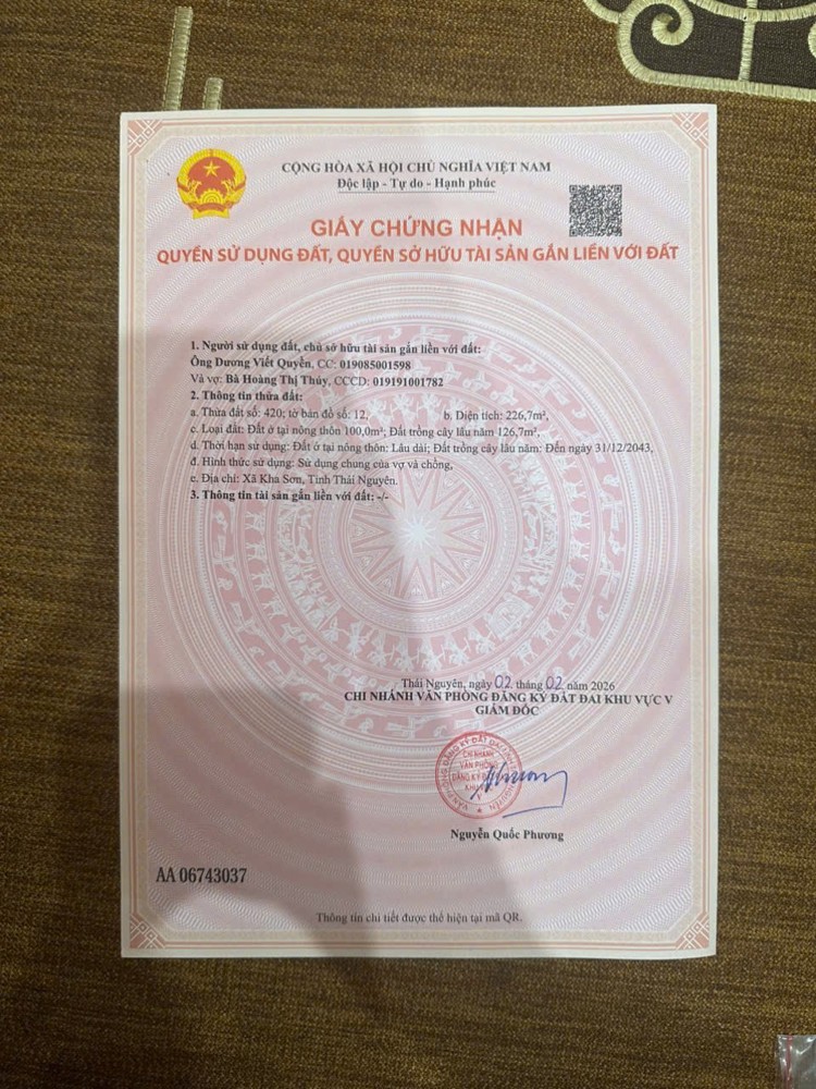 Nhà Đẹp Giá Tốt – Cần Bán Đất Mặt Tiền Vành Đai 5 – Xã Tân Đức, Phú Bình, Thái Nguyên